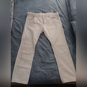 Ralph Lauren Denim & Supply Mens Super Distressed White Jeans